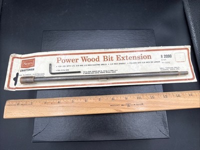 SEARS Craftsman Power Wood Bit Ext 13'' 92090 VINTAGE Crown Logo NOS Classic Tool