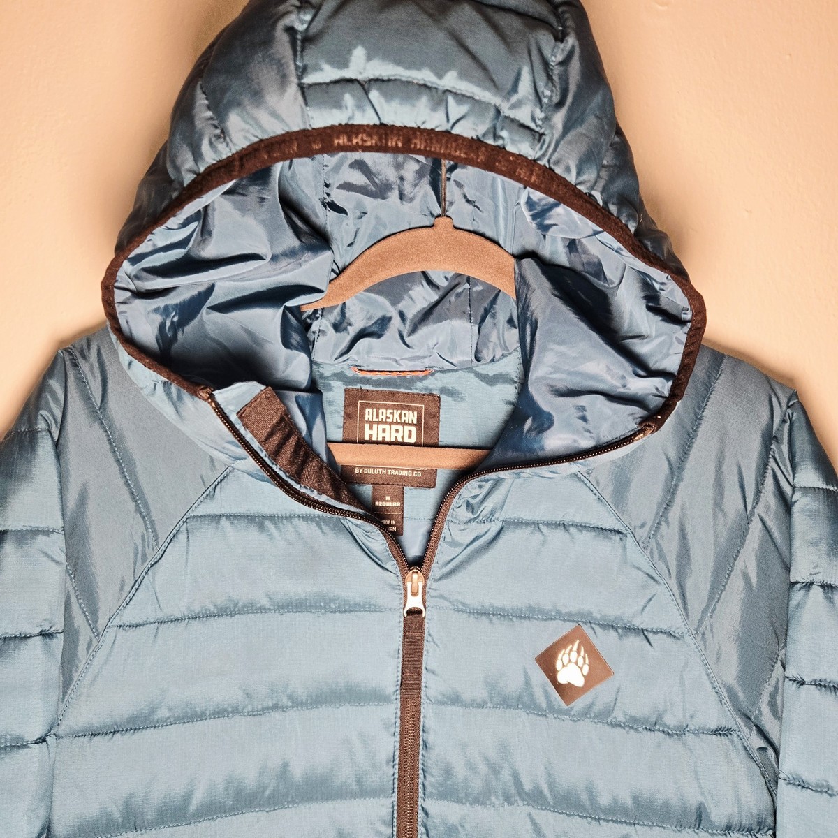 Alaskan Hardgear AKHG Puffin Hooded Puffer Jacket Men’s M Teal Duluth Trading View 2