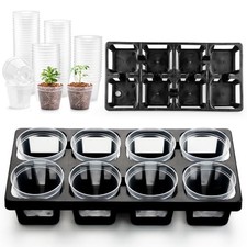 8 Cell Nursery Pot Trays 10 Pack 12"x6"x2" with 2.5 inch 6.5CM Round