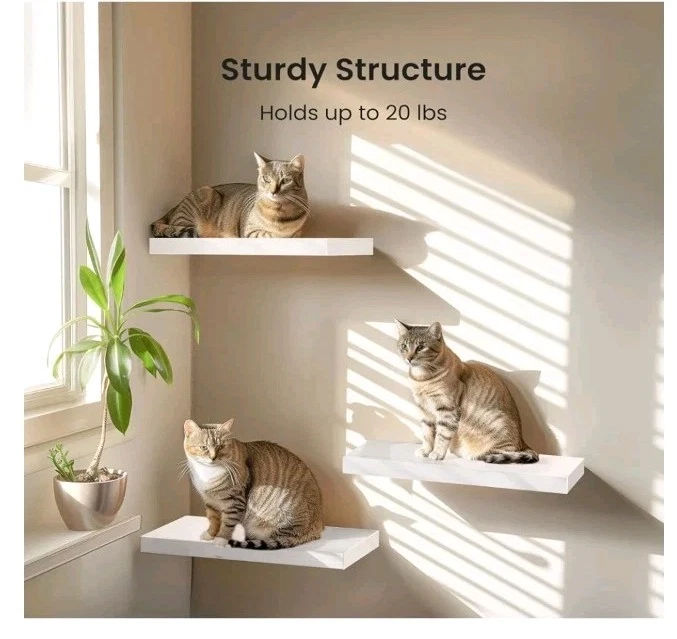 AMADA HOMEFURNISHING Floating Shelves White Wall Mounted Set of 3