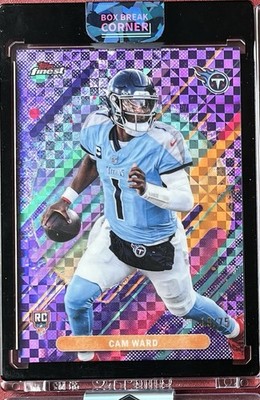 2025 Topps Finest - Cam Ward RC  -  19/75 Rare - Tennessee Titans