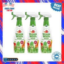 Organic Fruit and Vegetable Wash, Ideal for Cleaning Produce, 16 Fluid oz, 3pack