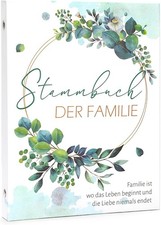 Stammbuch Hochzeit Hardcover A5 10 Klarsichth&uuml;llen Modern Greenery Eukalyptus