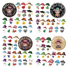 35 Pcs Interchangeable Highlands Cow Welcome Sign Hanging Cow Head Wooden Signs