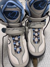 pair of K2 Andra W inline roller skates in blue and grey.  Size 8 UK Adult /42EU