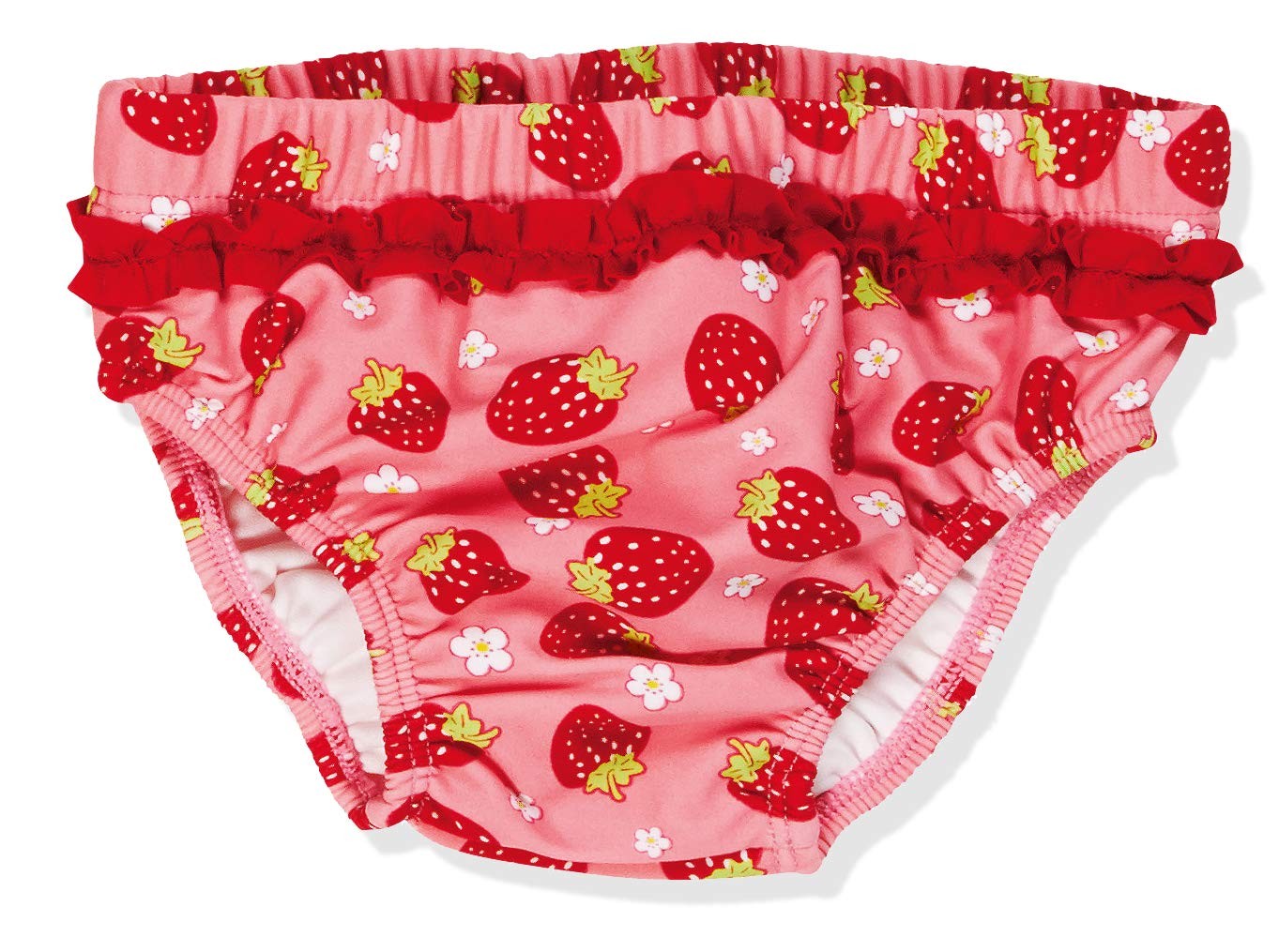 Couche culotte de bain anti-UV fraise rose pour bébé fille