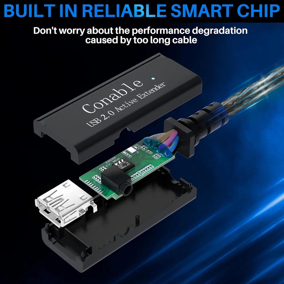 Active USB Extension Cable 50 Feet, USB 2.0 A Male to Female Cord (from 2ft to - Image 3 of 4