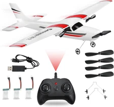 Beginner's 2.4GHz RC Airplane with Gyro & 3 Batteries - Easy to Fly Glider