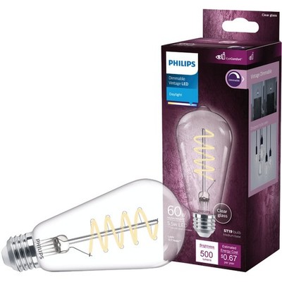 Philips 60W Equivalent Daylight ST19 Medium Dimmable Vintage LED Decorative