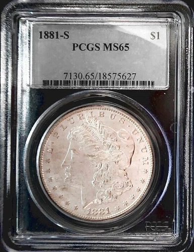 Coin 1881 S Morgan 90% Silver Dollar PCGS MS 65 KM 110 ASW 0.7734
