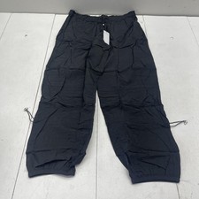 Discipbush Cargo Pants Women XL Black Lightweight Nylon Drawstring Elastic Cuffs
