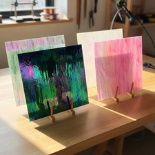 12-Inch Iridescent Glass Sheets, Perfect for Unique Craft and Mosaic Projects