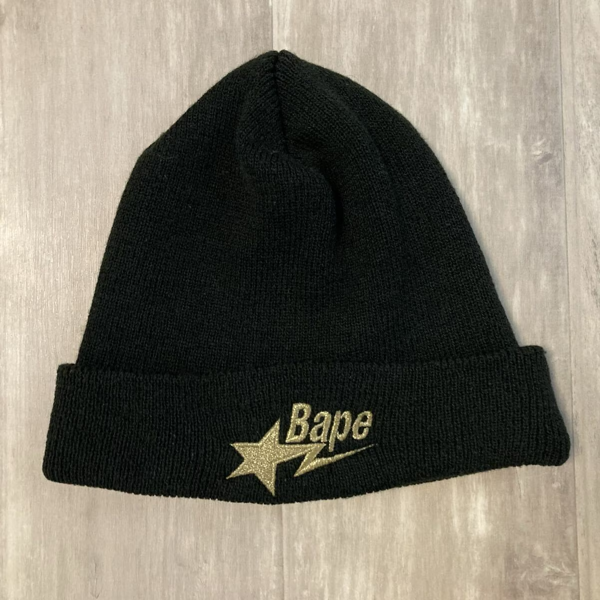 BAPE STA LOGO beanie knit cap black gold a bathing ape star | eBay