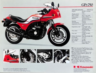 1984 Kawasaki GPz750 6-page brochure-literature ZX750-A2 | eBay