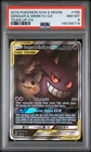 2019 POKEMON SUN & MOON TEAM UP #165 FULL ART/GENGAR & MIMIKYU GX PSA 8