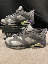 Nike Air Jordan 6 Low GG Dark Grey Size 6Y 768878-008 2015 Ghost Green Purple VI