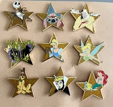 2007 Disney Shopping Gold Star Series 9 Different Pins Limited Edition 1000