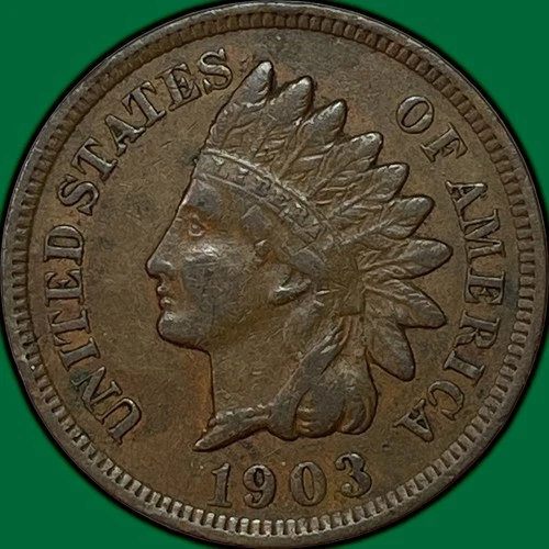 1903 Indian Head Cent Extremely Fine XF Coin #37168