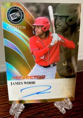 2024 Leaf Press Pass James Wood Reflector Gold Auto RARE ROOKIE RC SP #/4 Nats