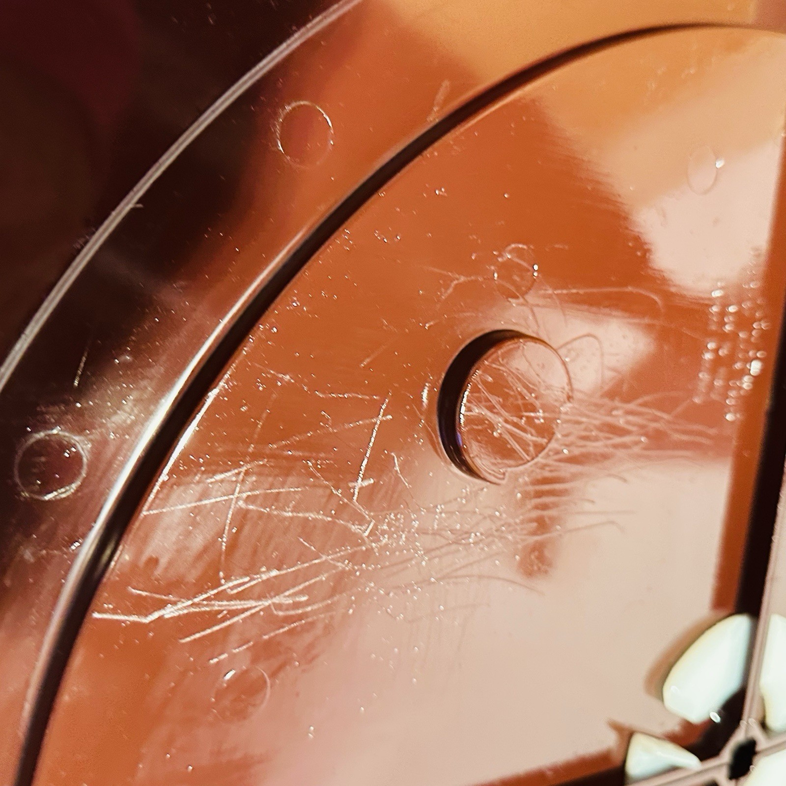 Vintage Round Mirror Kartell Design Anna Castelli Ferrieri 1972 Brown