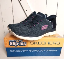 Skechers Summits Dazzling Haze Navy/Purple Womens Slip-Ins Sneaker Memory Foam