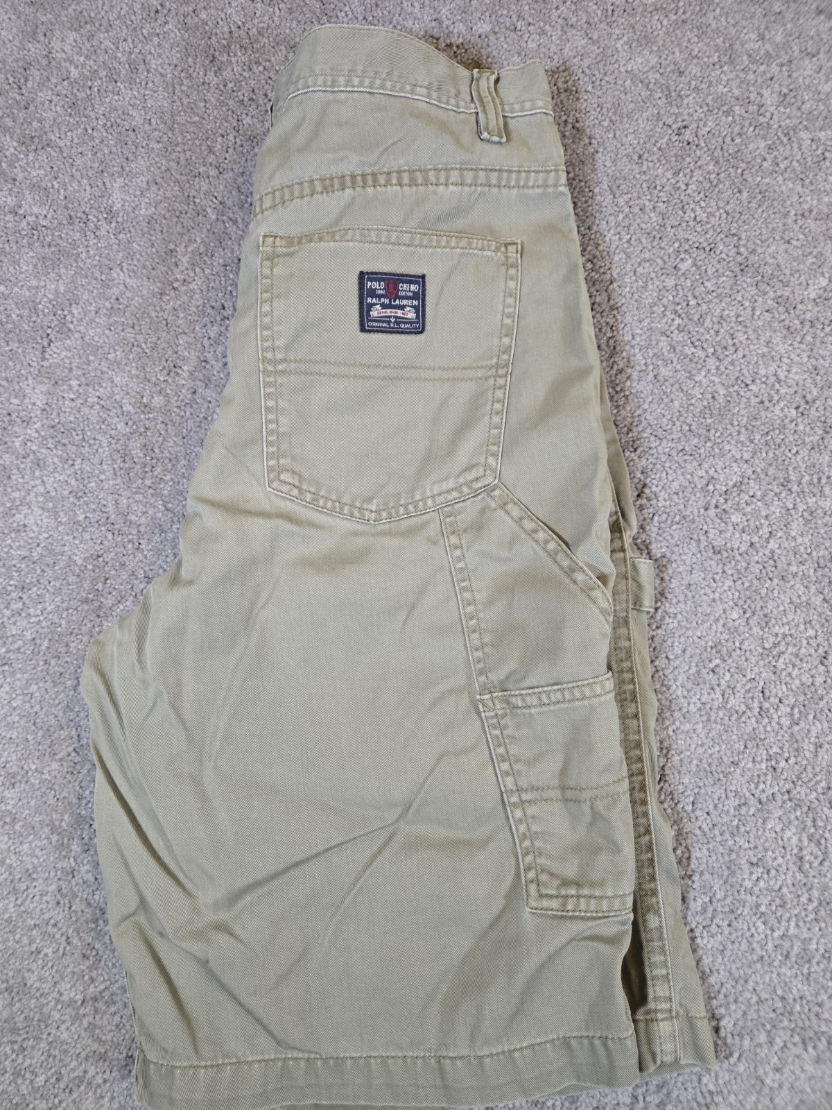 Polo Ralph Lauren Chino Shorts Sz 14 Khaki Color Flat Front Vintage