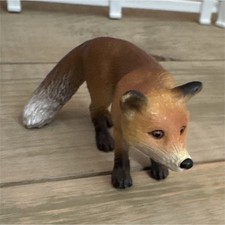Schleich Germany Fox Figurine Plastic Red Brown White Tail Animal Figure