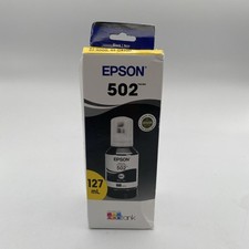 EPSON 502 Ink Bottle Exp 2025  127ml  Black - Genuine Sealed 