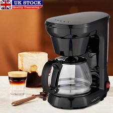 750ml Filter Coffee Maker Machine Instant Anti-Drip Fast Brewing 650W Black UK