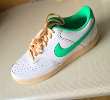 Nike Air Force 1 Herren Sneaker Low Top Leder weiß/grün Schnürung EU 44