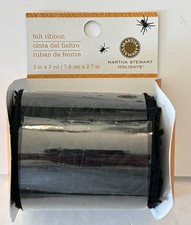 NEW Martha Stewart Holidays SPIDER WEB FELT RIBBON BLACK Halloween 3 Yards