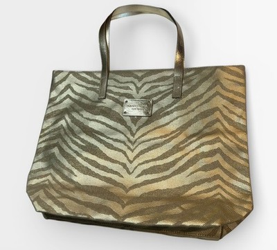 Michael Kors Gold Zebra Tote Bag   Large Canvas Shoulder Bag