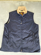 Loro Piana Storm System Men's Navy Full Zip Lined Stand-Up Vest Size L