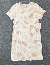 Old Navy Womens T Shirt Dress Size Medium Pink Tie Dye Short Sleeve Boho Casual