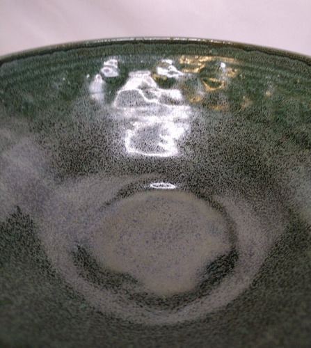 Vintage 1983 Jeff Dunn Ornate Pottery Bowl Green Inside Signed 8 3/4" - Picture 10 of 14