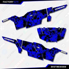 Blue  Distressed Camo Graphics kit fits Polaris General 4 Door 16-23