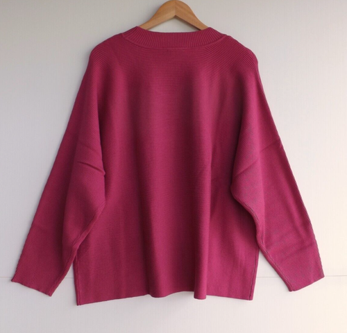New Autograph Jumper L Plus Size Womens Pink Ribbed Knit Pullover Dolman Sleeve - Picture 6 of 8