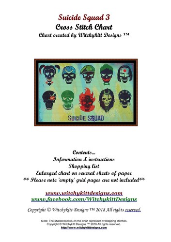 SUICIDE SQUAD 3 cross stitch pattern (punto cruz) - Picture 3 of 5