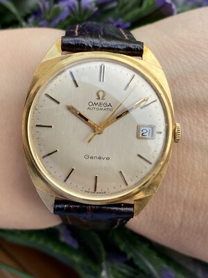 Omega Geneve Watch  162-91003 Automatic Cal..565 Solid Gold 18K Mens 34mm Swiss