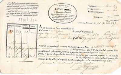 Rechnung. AM20353.Clermond Ferrand.1830.Au flacon d'or.Rayne.Auto