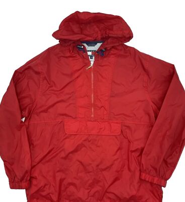 Vintage Tommy Hilfiger Pullover Half Zip Rain Wondbreaker Red