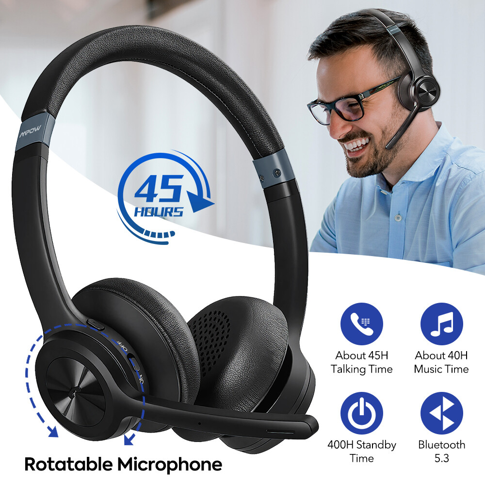 On Ear Dual Mic For Pc Computer Cell Phone