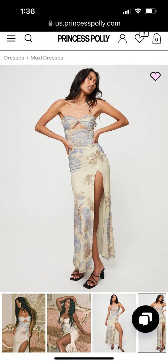 chinese dress ladies Kyanne High Split Maxi Dress | Cream Multi | Womens main image 0