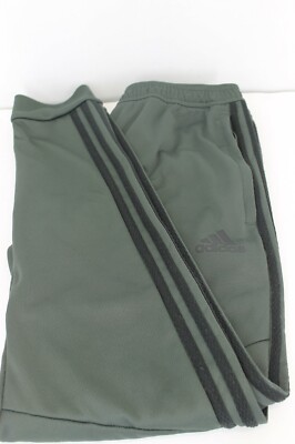 ADIDAS MEN'S JOGGER PANTS SIZE M COLOR GREEN TWO SIDE PACKETS DRAW STRING LOGO 