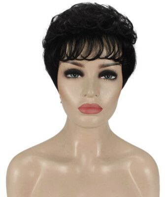 Veronica - Curly Kanekalon Synthetic Fiber Full Wig, 2-4.5 in, Black