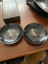 Vintage 1960s Couroc of Monterey CA 2 serving dish Plate Birds Pheasants 
