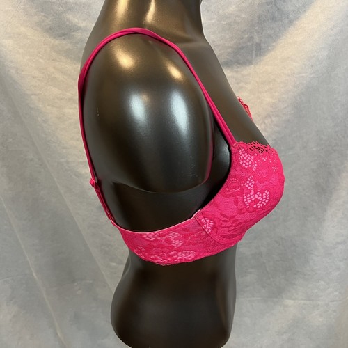 Victoria's Secret 34C Very Sexy Push UP Pink Lace Padded Underwire Bra - Picture 2 of 5