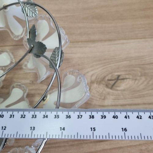 Lampada da soffitto acrilico bouquet floreale retrò luce decorativa fiori paralume bianco - Foto 15 di 18