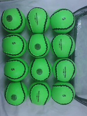 Hurling Wall Balls Sliotars Green Color GAA Official Size 5 Balls (12 Sliotars)