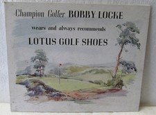 EASEL BACKED CARDBOARD COUNTERTOP DISPLAY FOR LOTUS GOLF SHOES-BOBBY LOCKE